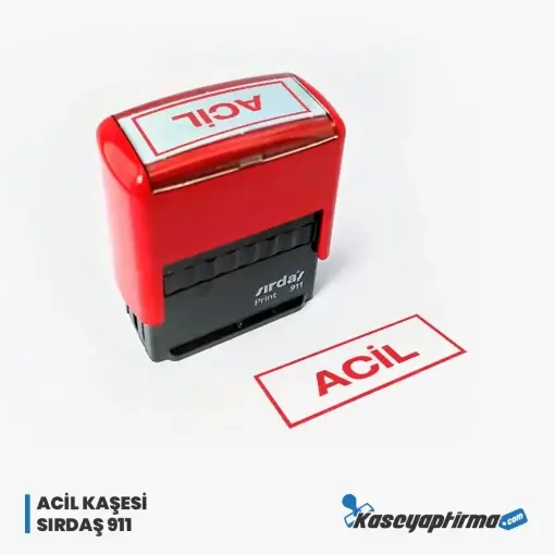 Acil Kaşesi - 38x15mm Baskı Ölçüsü, Sırdaş 911, Kaşe Yaptırma