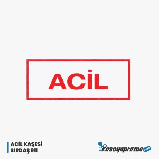 Acil Kaşesi - 38x15mm Baskı Ölçüsü, Sırdaş 911, Kaşe Yaptırma