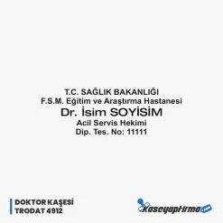 Doktor Kaşesi - 47x17mm Baskı Ölçüsü Trodat 4912