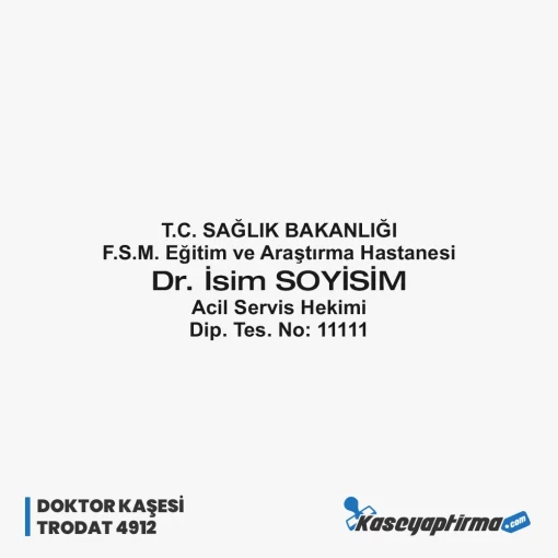 Doktor Kaşesi - 47x17mm Baskı Ölçüsü Trodat 4912