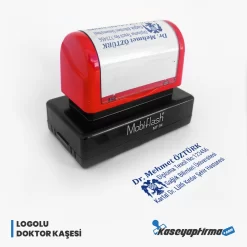 Logolu Doktor Kaşesi - 50x20mm Baskı Ölçüsü, Mobiflash MF 34