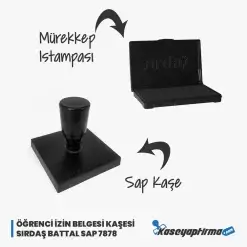 Öğrenci İzin Belgesi Kaşesi - 78x78mm Baskı Ölçüsü - Sırdaş Battal Sap 7878